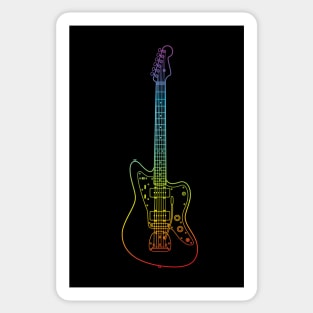 Offset Style Electric Guitar Colorful Outline Sticker